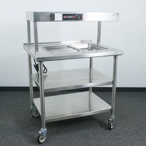Custom commercial hot food holding station on casters for sale