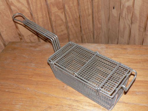 HINGED FRYER BASKET for Texas Toothpicks 2 COMPARTMENTS HEAVY GAUGE 11 x 5.25 in