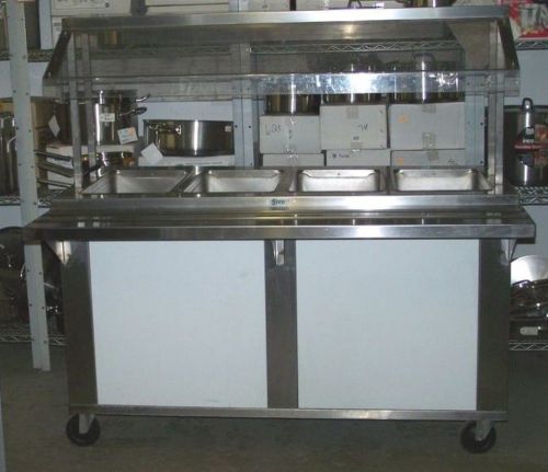 Seco 4 Well Buffet Steam Table w/Sneeze Gaurd &amp; Tray Slide on Casters Model: 4HF