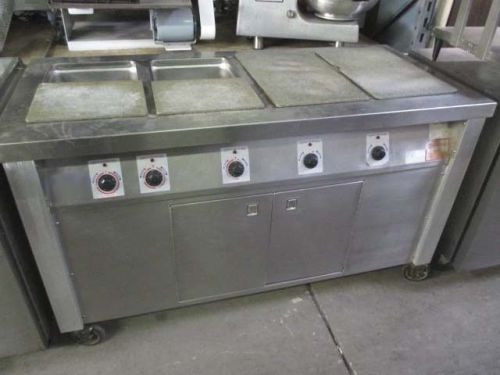 Servolift Fastern 4 Compartment Electric Steamtable with Cabinet Base- Serving