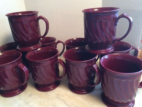 Turnbury by Dinex - Insulated  8 Oz Set 10 Cranberry Mugs Or Cups