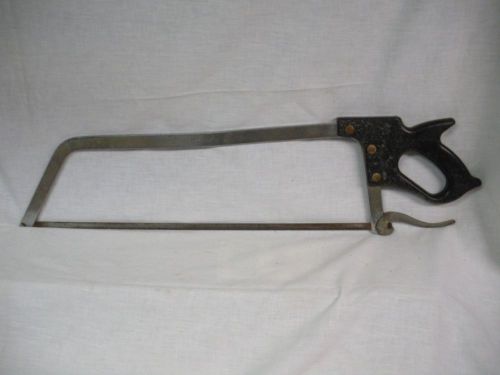 Foster bros antique/vintage butcher meat / bone hand saw 24&#034; blade 30&#034; overall for sale