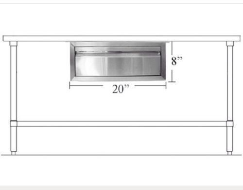 STAINLESS STEEL  DRAWERS WORK TABLE HEAVY DURABLE 20&#034; X  20&#034; X 8&#034;