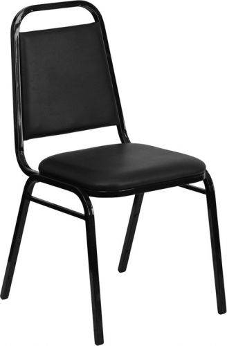 Lot of 30 Padded Black Vinyl Restaurant Banquet Catering Stack Chairs NEW