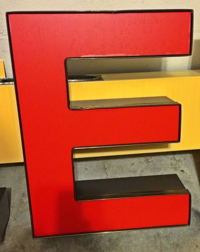LARGE RED LED CHANNEL LETTER &#034;E&#034; INDOOR/OUTDOOR STORE FRONT SIGN WALL ART