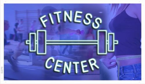 ba313 Fitness Center Weight Train Gym Banner Shop Sign