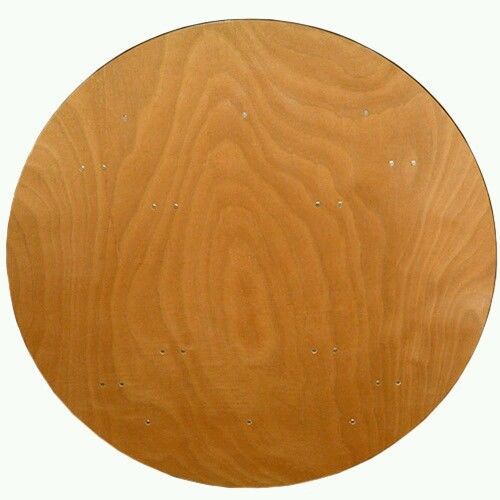 Lot of 4 5ft Wood Top Round Banquet Catering Folding Tables