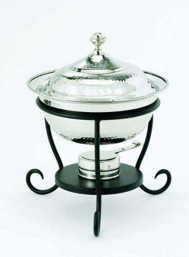 Old Dutch Round Polished Nickel Over Stainless Steel Chafing Dish, 3 Qt