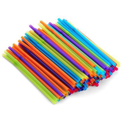 200 Buddha Bubbles small color straws with bent / flex top