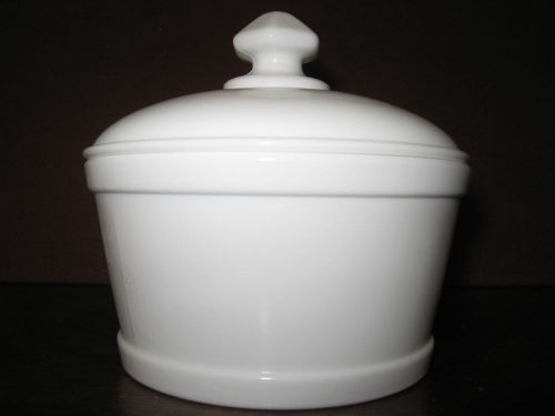 White milk Glass serving domed butter dish tub 1 pound round / covered candy art