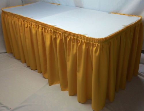 21&#039; YELLOW POLYESTER PLEATED TABLE SKIRT skirting with VELCRO Wedding Trade show
