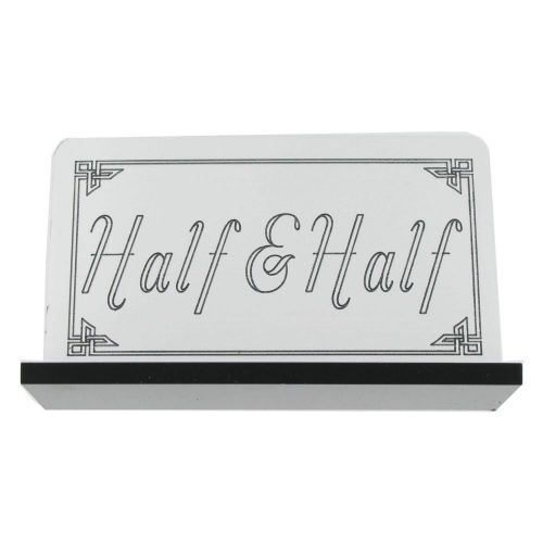 Cal-Mil 5&#034;x 3&#034; Silver &#034;Half and Half&#034; Sign