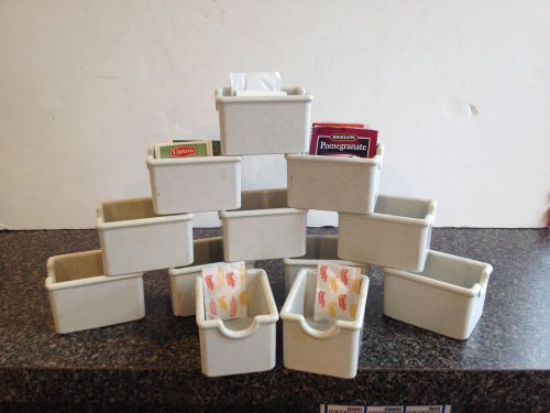 Used plastic sugar packet holder caddy white lot of 40 3.5&#034; x 2.5&#034; x 2&#034; deep for sale