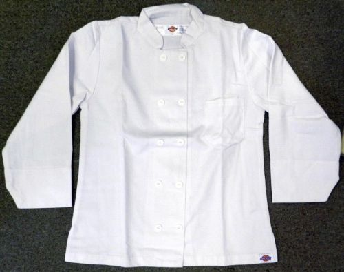 Dickies Chef Coat Jacket CW070309A Restaurant Button Front White Uniform S New