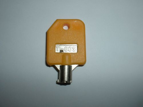 Yellow T 003 key for vending machine. Free Shipping. T-003 T003