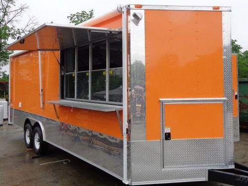 Concession trailer 8.5&#039;x24&#039; orange - vending bbq catering event for sale