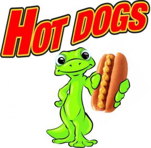 Concession Hot Dogs Decal 14&#034; Food Business Sign
