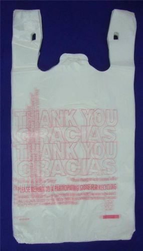 200 Qty. THANK YOU GRACIAS Carry-Out Plastic T-Shirt Bags Carry 11.5&#034; x 6&#034; x 22&#034;