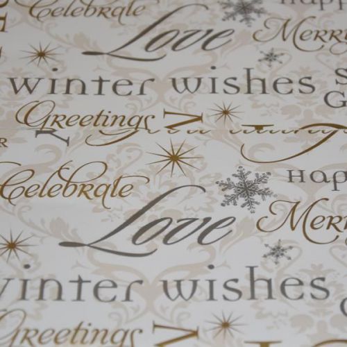 Christmas Elegant Script Counter Roll, 500mm x 50m