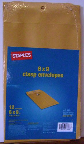 ENVELOPES 6 X 12 INCHES TOP LOAD CLASP/GUMMED SEAL 12 X 12 PACKS 144 COUNT