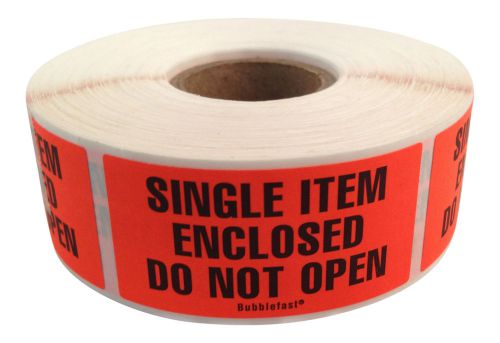 FBA Label -  Single Item Enclosed Do Not Open  1&#034; x 2&#034; Stickers 500 per roll