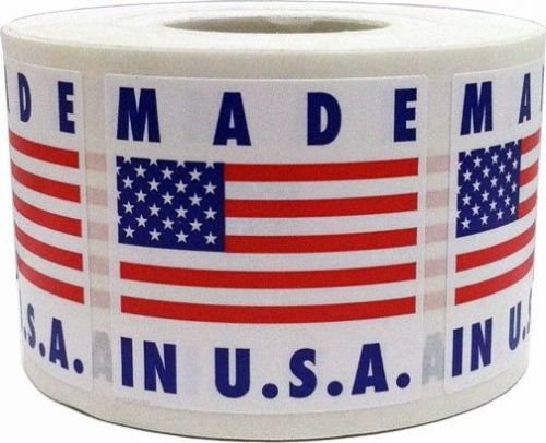 Made in the USA Labels - 1.5&#034; by 1.5&#034; - 1 roll of 500  stickers