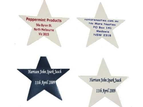 Glossy White Stars personalised stickers custom printed address labels  x 100!