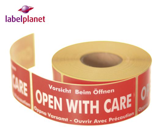 Open With Care Package/Packaging Postage Self-Adhesive Mail Labels Label Planet®