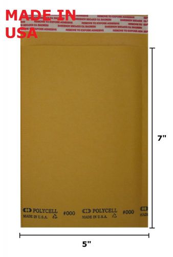 50 x #000 Kraft Self-Sealing Cushion Bubble Mailers, 4.5&#034; x 7&#034; Usable Space