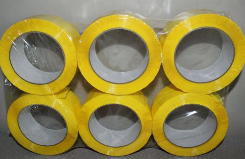 Yellow 2&#034;x110&#039; flourescent carton packing sealing tape 2.0 mil 6 rolls for sale