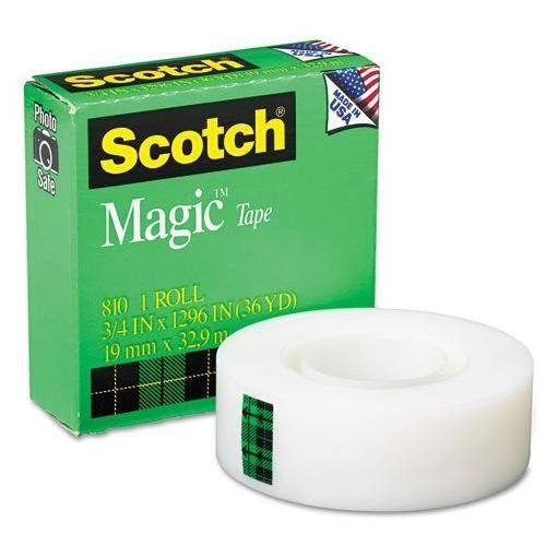 Scotch magic invisible tape - 0.75&#034; width x 36 yd length - 1&#034; (mmm810341296) for sale