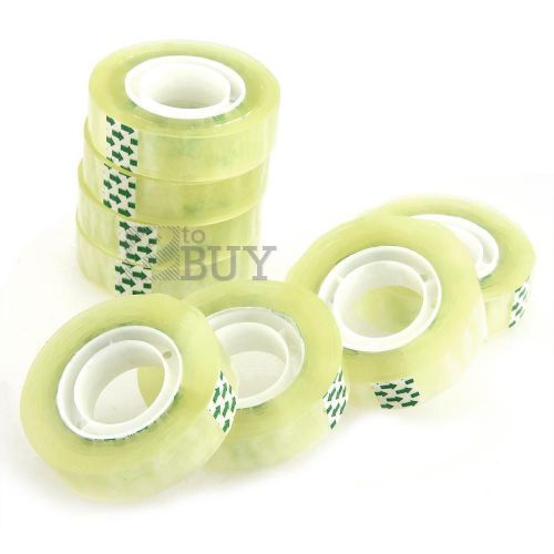 8 Rolls 18mm Width Clear Transparent Tape Sealing Packing Stationery