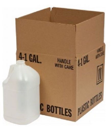 4 x 1 gallon plastic jugs in a reshiper box