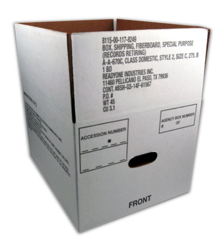 Skilcraft lock bottom fiberboard storage box - - external (nsn1178249) for sale