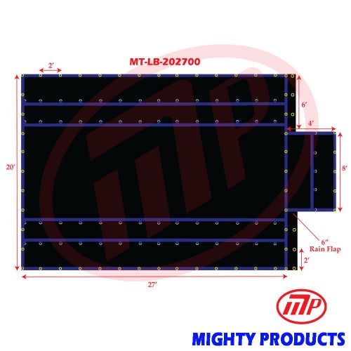 Truck tarp, flatbed truck tarp - lumber tarp with 6&#039; drop -20x27  (mt-lb-202700) for sale
