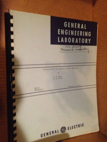 VINTAGE GENERAL ELECTRIC BIBLIOABSTRACT ALUMINUM JOINING PROCESSES 1954 185 PGS