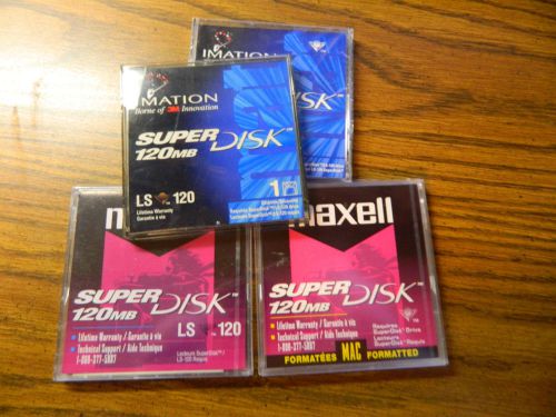 Lot of 4 New LS-120 SuperDisks (sealed)