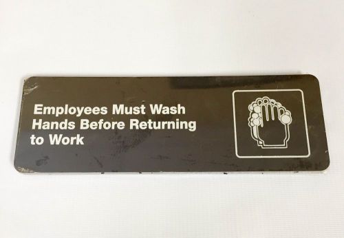 Black and White Employees Must Wash Hands Sign - 3&#039;&#039; by 9&#039;&#039;