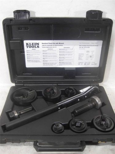 Klein tools 1/2&#034; - 2&#034; conduit knockout punch set with wrench (53732-sen) for sale