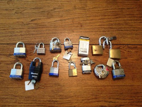 HUGE LOT OF13 PAD LOCKS-BARELY USED OR NOT AT ALL-EXCELLENT CONDITION