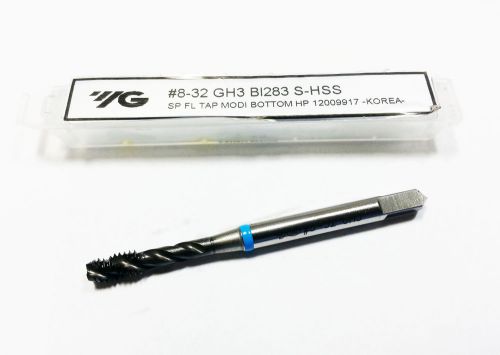 YG 8-32  3 FLUTE TiALN SPIRAL FLUTE MODIFIED BOTTOMING TAP BI283 (N 976)