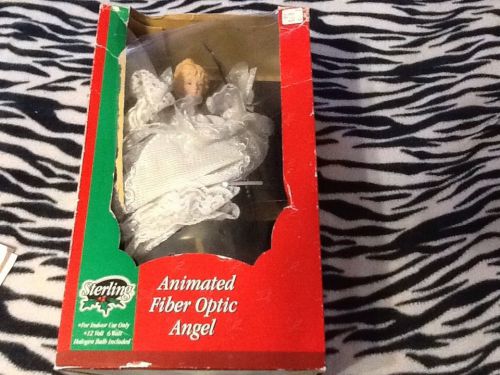 Xmas Angel,Animated Fiberoptic. Old,Excellent Working Condition. &#034;Sterling&#034;