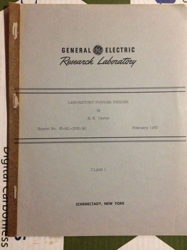 GENERAL ELECTRIC RESEARCH &amp; DEVELOPMENT LABORATORY POWER FEEDER