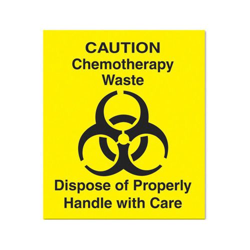 Rubbermaid Commercial Products Medical Decal &#034;Chemotherapy Waste&#034; in Yellow