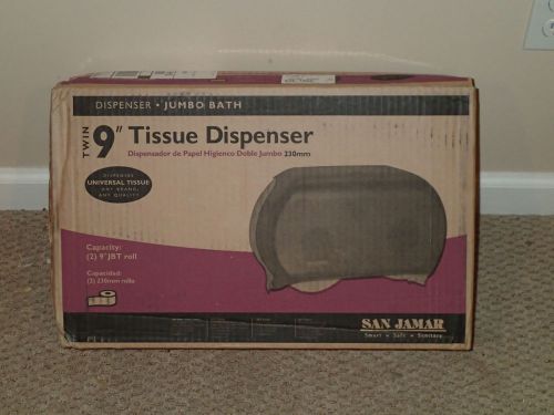San Jamar R400TBK Twin 9&#034; Jumbo Bathroom Tissue Dispenser - New In Box
