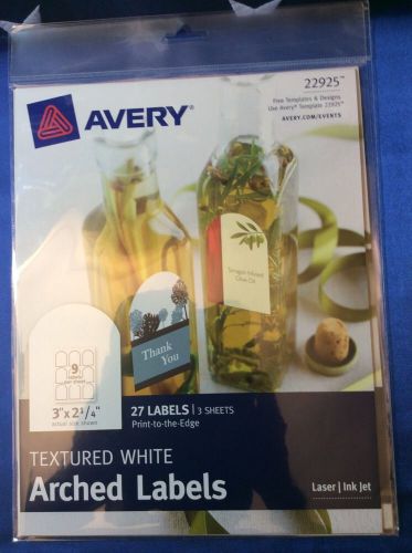 AVERY TEXTURED WHITE Print to Edge Arched 27 Labels 22925 NEW FREE SHIP