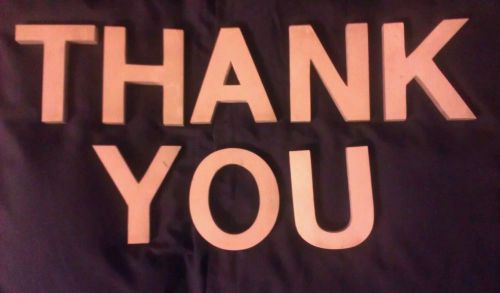 Thank you cast metal sign / letters.  wall hangers for sale