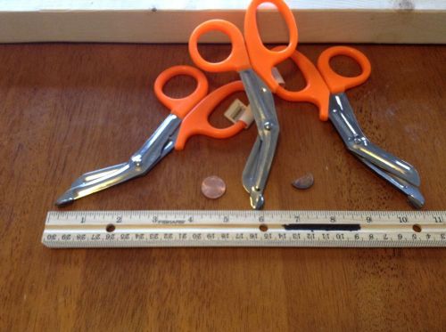 3 Orange EMT Medical Shear 5.5&#034; Scissors