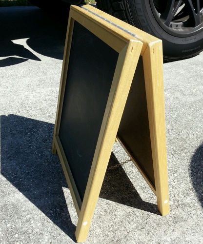 Small blackboard double sided natural wood frame