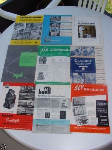 Lot of 9 Vintage 1950&#039;s Air Handling Equipment &amp; Blowers Sale Brochures